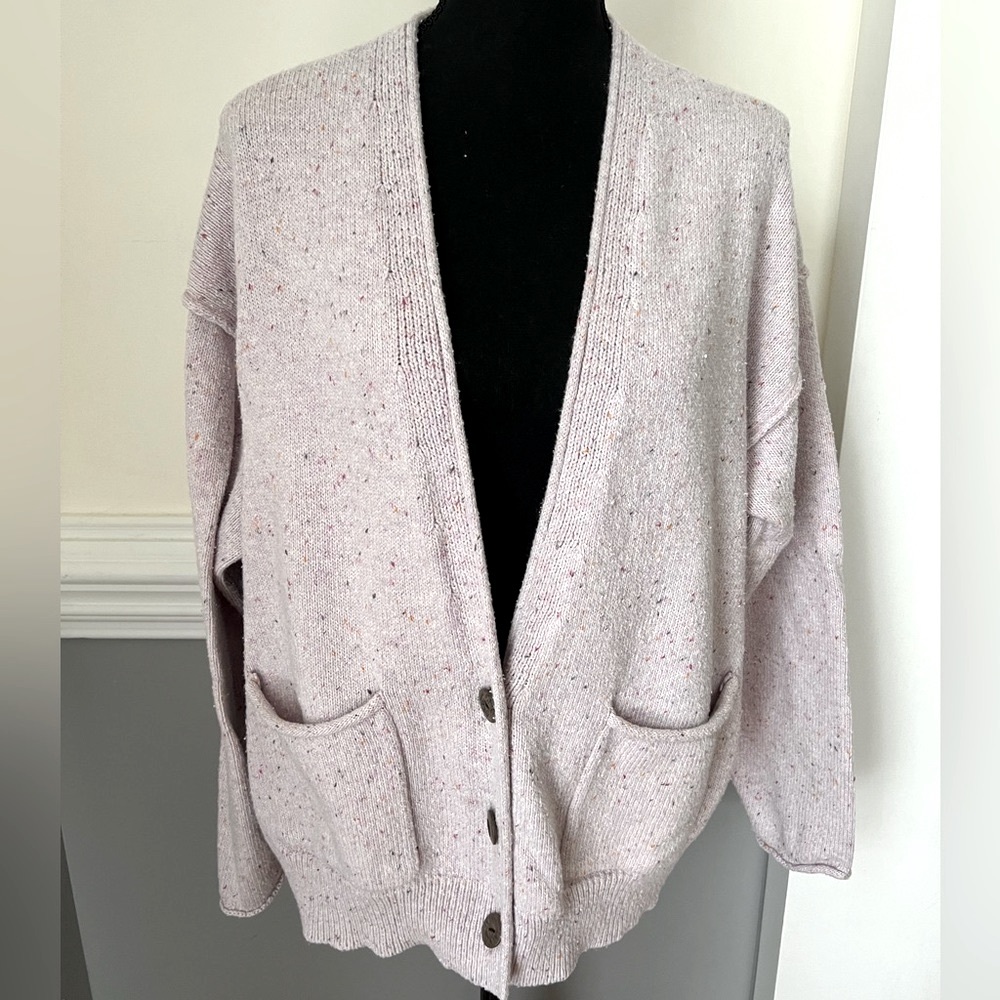 UNIVERSAL THREAD size large cardigan sweater Pink with multicolored speckles